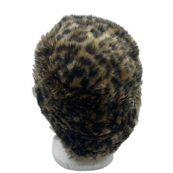 VTG Fair Weather Fairweather Animal Print Faux Fur Hat Size M 57 CM Mob Wife - Picture 3 of 14